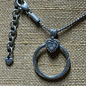 Brighton Silver plated Heart Pendant Charm Necklace